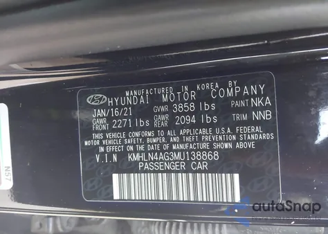 2021 Hyundai Elantra Sel from USA, damaged, VIN KMHLN4AG3MU138868
